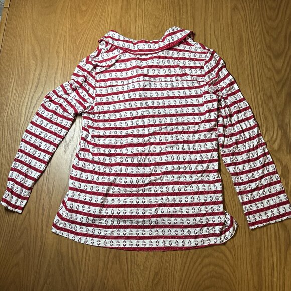 Soma Red White Snowflake Stripe Pajama Top – Button Front Women’s M - Picture 5 of 5
